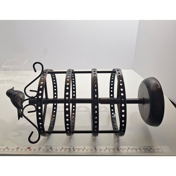 Bronze Bird Earring Holder Rotating Display 14" x 7" Raven Antique Look - Picture 10 of 15